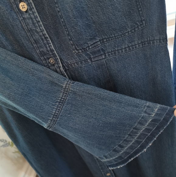 7 for all mankind Bell Sleeve Denim shirt dress - Picture 3 of 4